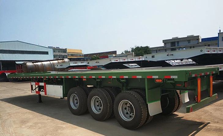Gwerthu Poeth Tsieina 3 Echel Cynhwysydd Flatbed Trailer Gyda Gwydn Ansawdd